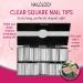 Extra Long Clear Square Nail Tips by Nailology - 360 Piece Acrylic False Nail Extension Tips - Buy Online on GoSupps.com
