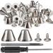 YORANYO 30 Sets 5/16 Height Spikes and Studs 8MM Handbag Feet Silver Color Barrel Spikes Screw Back Punk Studs and Spikes Kit for Clothing Shoes Leather Craft Belts Bags Dog Collars Accessories