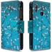 Miago 9 Card Slots Leather Cover for Huawei Y6 2019 | Colorful Zip Flip Wallet Case | Blue Flower PU Leather Protective Case - Buy Online on GoSupps.com