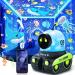 Robot Night Light Kids Night Light Projector 12 Films+72 Lighting Modes Baby Projector Light for Kids Night Light Bluetooth+Rechargeable Baby Sensory Lights for Autism 360 Rotation Baby Night Light Black