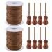 SAYAYA 2 Roll 1.8 mm Braided Lift Shade Cord 55 Yards/Roll with 8 Pieces Wood Pendant for Aluminum Blind Shade, Gardening Plant and Crafts (Brown)