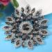 Crystal Glass Rhinestones Decoration Crystal Rhinestones Chain Crystal Flower Buttons Brooches for Clothes Shoe Bag(Gray Silver Base) - Buy Online on GoSupps.com