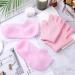 JECOMPRIS Moisturizing Gloves and Fingerless Socks Set Pink Gel Spa for Soften Repairing Dry Cracked Hands Feet Skin Care with Essential Oils lotions - Buy Online on GoSupps.com