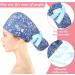 Adjustable Bouffant Cap with Button - 6 Pieces (Floral Print) | Women's Ponytail Hat - Buy Online on GoSupps.com