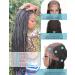 AMEILY 36 Kontless Box Braided Wig for Black Women - Clearance Sale | Heat Resistant Synthetic Lace Front Cornrow Braids Wig | 13x6' Lightweight & Natural Look | 1B - Buy Online on GoSupps.com