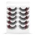 Sibba multi-layer 3d colored artificial eyelashes wrong extension 5 pair of dramatic glitter art nerch packing wispy thick high heighted volume of fluffy cat eye eyelash strips cosplay