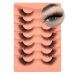 Lashes Fox Eye Natural Eyelashes Fluffy Cat Eye False Lashes 8D Curly Wispy Faux Mink Fake Eyelashes 7 Pairs by Mavphnee