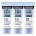 Neutrogena Ultra Sheer Dry-Touch Sunscreen For Face & Body SPF 45 Broad Spectrum UVA/UVB Protection Lightweight Water Resistant & Non-Greasy Travel Size Sunscreen 3 fl. oz Pack of 3