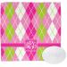 YouCustomizeIt Personalized Pink & Green Argyle Washcloth