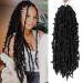 Yewell Butterfly Locs Crochet Hair 24 Inch 6 Packs Soft Long Crochet Butterfly Locs Pre-looped Distressed Faux Locs Crochet Hair for Black Women (24inch 1B) 24 Inch (Pack of 6) 1B