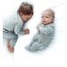 DreamBuy Ribbed Cotton Zip Up Baby Sleepsuits - Unisex Newborn Clothes 0-3 Months, Dove Grey - Buy Online on GoSupps.com