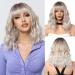 OUFEI Long Ombre Blonde Wig With Bangs Natural Wavy Wigs for Women Natural Synthetic Hair Heat Resistant Wigs for Daily Party Cosplay Wear Ombre blonde(1133-1)