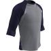 Champro Men's 3/4 Sleeve Extra Innings Baseball Shirt - Gray with Navy Sleeves | Premium Polyester for Comfort & Performance - Buy Online on GoSupps.com