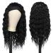 Headband Wigs Black Deep Wave 24 Inch Wig for Black Women Long Wavy Glueless Synthetic Wigs With Headband Attached
