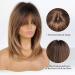 Alanhair Ombre Brown Wigs for Women - Shoulder-Length Layered Heat-Resistant Synthetic Wigs with Bangs - Buy Online on GoSupps.com
