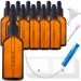 Handsunity 50ml-12Stk pipette bottle Small glass bottle-pharmacy glass set made of amber glass with black pipette cap including 29 pcs accessories brown las bottles 50ml-12 pieces black cap