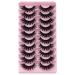 Josiezoey False Eyelashes Fluffy Wispy Lashes Natural Look Mink Lashes Light Volume 10 Pairs Pack D2-11-20MM-CAT