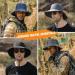 Muryobao Men's Sun Hat UPF 50+ Wide Brim Breathable Safari Cap, Khaki - Buy Online on GoSupps.com