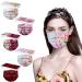 50Pcs Disposable Floral Face_Masks with Designs 3-Ply Breathable Flower Face_Mask with Nose Wire Facemasks for Women (Floral-I)