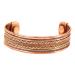 Touchstone Copper Magnetic Hand-forged with massive and high-strength tibetan minimalist elegance bracelet made of pure copper with a fascinating pattern in three tones.
