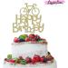 LissieLou Happy Birthday Cake Topper Glitter Card with Bicycle Decoration - Gold  - Buy Online on GoSupps.com