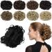 Yamel Chignon Hairpiece Curly Bun Scrunchie Extensions Black Synthetic Updo Combs in Messy Bun Hair Piece for Women