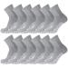 12 Pairs of Men's Non-Skid Diabetic Cotton Quarter Socks Non Binding Top Therapeutic Cotton Gripper Socks (Grey Socks Size 10-13) Grey 12