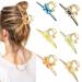 Whaline 6Pcs Butterfly Hair Claw Clips Large Non-Slip Strong Hair Claws Spring Butterfly Hair Clips Colorful Hair Claws Elegant Hair Accessory for Women Girls Long Thick Thin Curly Hair