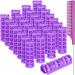 28 Pieces Hair Roller, 0.6 Inch/ 1.5 cm Small Size Plastic Hair Rollers Hair Curlers with Steel Pintail Comb Rat Tail Comb for Short Hair Long Hair Hairdressing Styling Tools (Purple)