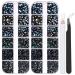 5320 Pieces Flat Back Gems Round Crystal Rhinestones 6 Sizes (1.5-6 mm) with Pick Up Tweezer and Rhinestones Picking Pen for Crafts Nail Face Art Clothes Shoes Bags DIY (BlackAB) Black AB