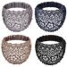 FZBNSRKO 4 Pcs lace headbands for women Wide Floral Pearl Lace Elastic Headbands Hair Accessories for Women Fashion Random color