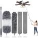 Dusters for Cleaning, Retractable Microfiber Gap Dust Cleaner with Extension Pole 30'' to 100'', Reusable Bendable Long Handle Feather Duster Kit for Cleaning High Ceiling Fan, Furniture, Blinds, Car 100"