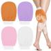 Wllhyf Exfoliating Peeling Gloves - 4 Pack Body & Face Scrub Sponges for Women | Hammam Gloves for Ingrown Hair - White Pink Purple Orange - Buy Online on GoSupps.com