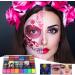 Couleur faciale - Water-based make -up | Couleur du visage bas sur l'eau | Palette de maquillage d'Halloween de 42 couleurs pour le corps du corps Couc sensible Skin pour Festival Aspect - Buy Online on GoSupps.com