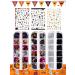 Halloween Nail Art Glitter Stickers Decoration Kit, Tufusiur 3 Boxes Holographic Nail Sequins 3 Sheets Acrylic Nail Decals Pumpkin Bat Ghost Witch Skull Spider Stickers for DIY Halloween Supplies