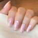 Novo ovo nails to stick on short oval almond nude pink press on fake nails pink silver chrome glitter ombre ovale almond -shaped artificial fingernails to stick on artificial nails with glue starry starry lights