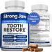 Strong Jaw Tooth Restore for Adults with Remineralizing Gum Support 180 Capsules Made in USA - Teeth Vitamins for Strong Teeth Bone Health Supplement Calcium Vitamin D3 Hydroxyapatite Enamel Repair