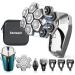 Head Shaver kensen Upgrade Head Shavers for Bald Men Electric Rotary Head Shaver with Beard Nose Hair Trimmer Wet/Dry Waterproof Rechargeable Mens Grooming Kit LED Display Gift Travel Case Silver