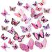 WILLBOND 24 Pieces Butterfly Hair Clips Small Realistic Colorful Handmade 90s Hair Clips Barrette Hair Accessories for Women and Girls(Pink)