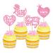 Cyodoos 24 Pcs Happy Mothers Day Cupcake Toppers Glitter Cake Toppers Cupcake Heart Mother Happy Birthday Party Supplies Decorations Pink