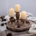 Sziqiqi Vintage Metal Candlestick Set - 3 Sizes for Home Decor Weddings & Parties - Brown Candle Holders for Living Room & Bathroom - Buy Online on GoSupps.com
