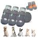Sezlinver dog shoes with a non -slip sole 4 -pack adjustable paw protection with reflective ligaments washable and breathable dog shoes for small medium and large dogs (3) Gray 3 Gray