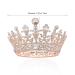 SWEETV Crystal Queen Crown for Women - Full Round Birthday Tiara Cake Topper for Pageant, Prom, and Wedding - Rose Gold - Buy Online on GoSupps.com