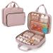 Damero Pill Bottle Organizer Bag Travel Medicine Bag Organizer Medicine Organizer and Storage for Pills Vitamin Fish Oil Medical Supplements for Women and Men Misty Rose