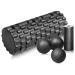 Fascia roll set spine fascia roll and fascia ball 3D texture massage fascia roll back fitness roller for the self-massage of back and legs minifascia roll for foot sole black