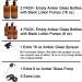 Youngever 6 Pack Amber Glass Pump Bottles - 2 x 16oz & 4 x 8oz Soap Dispenser Refillable Containers - Buy Online on GoSupps.com