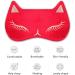 Drizzle Cat Eye Mask - Natural Silk Sleep Mask for Cute and Soft Sleeping (Red) - Buy Online on GoSupps.com