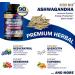 Organic Cadane Ashwagandha Supplements - Support Memory Immune Energy Production - 6 Premium Ingredients - Resveratrol Quercetin Berberine Turmeric Rhodiola Rosea - 90 Extract Capsules - Buy Online on GoSupps.com