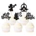 Ercadio 25 Pack Mi Bautizo Cupcake Toppers Black Glitter Cross Angel Cupcake Toppers Angel Religious God Bless Cupcake Picks for Baptism Theme Baby Shower Kids Birthday Party Supplies Pattern 5