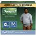 Depend Fit-Flex Adult Incontinence Underwear for Men, Disposable, Maximum Absorbency, X-Large, Grey, 26 Count 26 Count (Pack of 1)